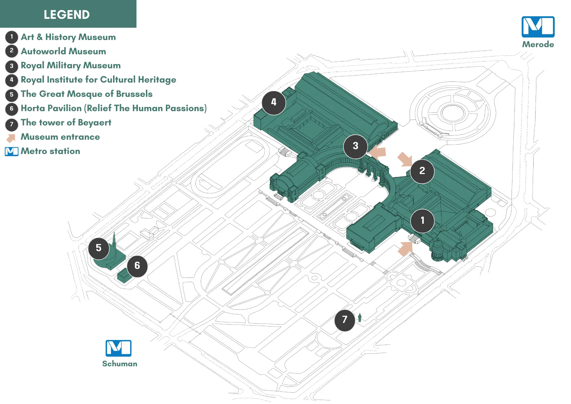 Cinquantenaire site map